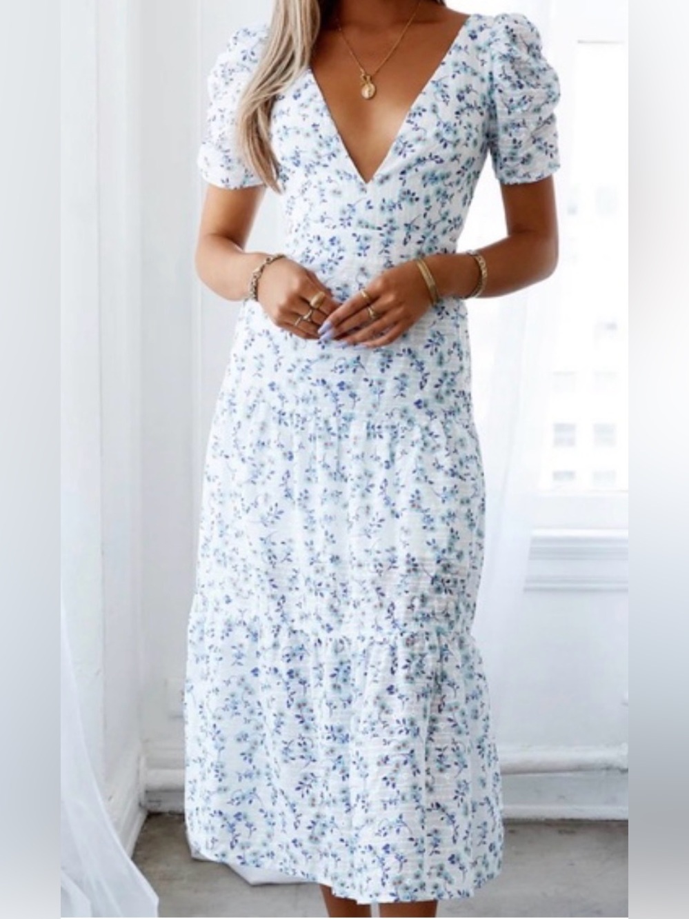 Hello Molly Tiered Midi Dress - Size L/US 8